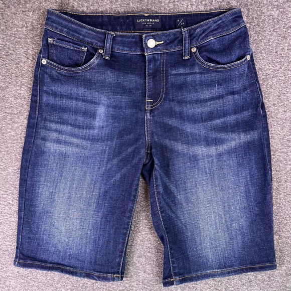 Lucky Brand The Bermuda Womens Denim Jean Shorts Dark Wash Size 8/29 - Picture 1 of 10